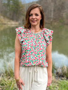 Floral Ruffles Top