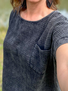 Black Mineral Wash Top