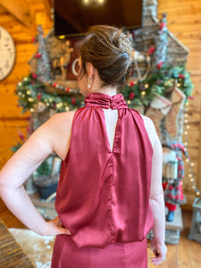 Sweet Cranberry Matching Skirt and Top Set