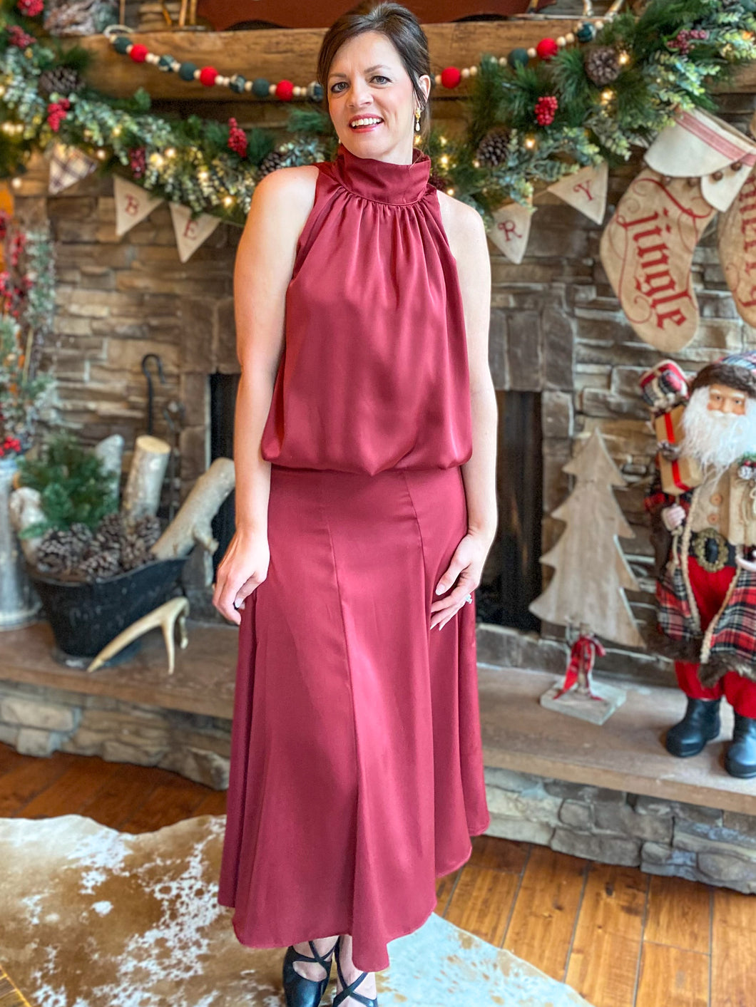 Sweet Cranberry Matching Skirt and Top Set