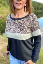 Load image into Gallery viewer, Ashton Leopard Color Block Top
