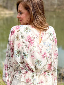 Pastel Floral Peplum Top