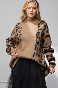 Christine Camel Leopard Sweater