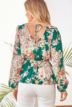 Load image into Gallery viewer, Teal Leopard In Bloom Top
